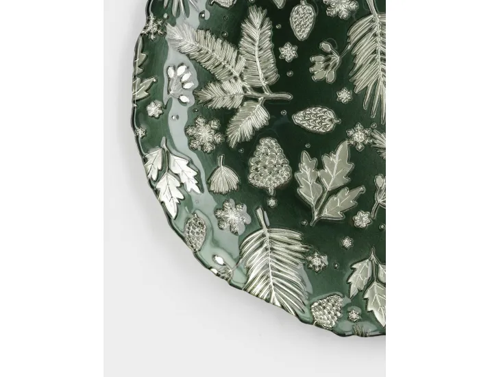 Блюдо 33 см зеленое Еловые ветки Anna Lafarg Granada