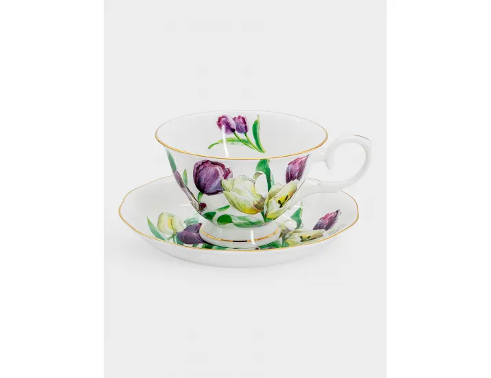 Пара чайная 180 мл 1 персона 2 предмета Anna Lafarg Тюльпаны