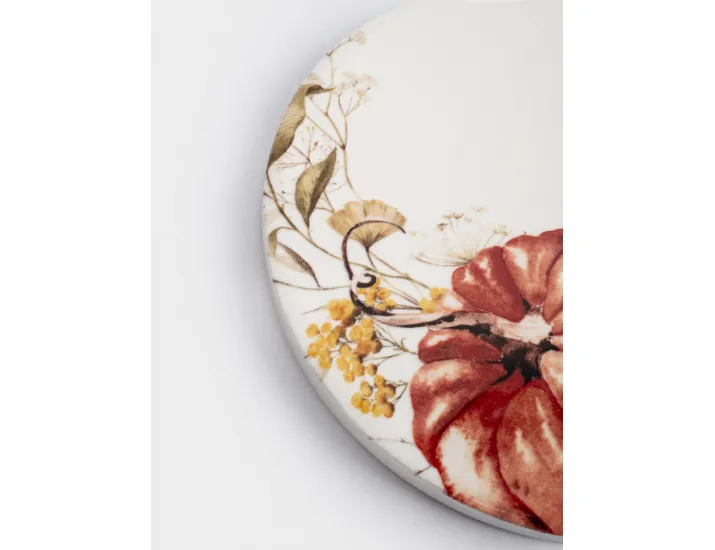 Подставка под кружку 11 см круглая белая Тыквы Anna Lafarg Light pumpkin