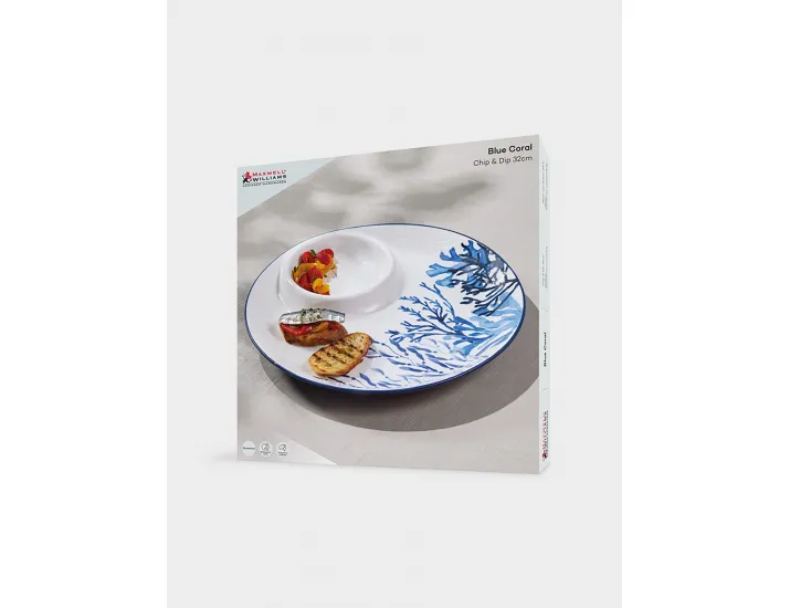 Блюдо 32 см белое круглое Синие кораллы Maxwell & Williams Blue Coral
