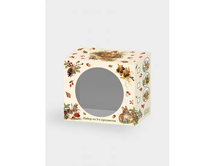 Набор 3 предмета тарелка 18 см салатник 13 см кружка 200 мл белый Зайчата Imari Childhood