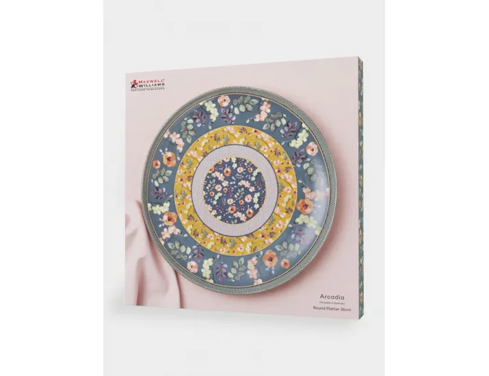 Блюдо 36 см круглое серо-зеленое Цветы Maxwell & Williams Arcadia