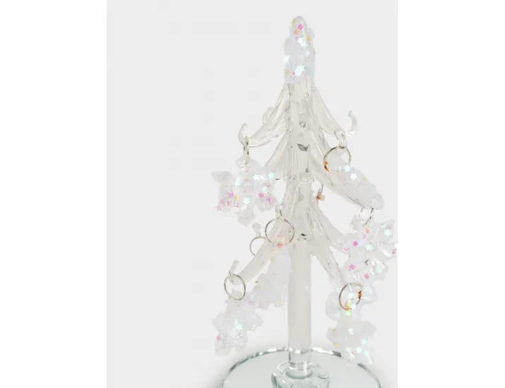 Статуэтка 15 см с подвесками серебристая Ель со снежинками Anna Lafarg Event