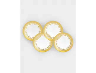 Тарелка суповая, 21,5х3 см, 4 шт, стекло, золотистая, Versailles