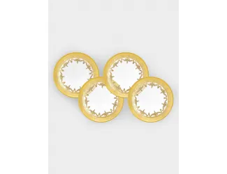 Тарелка для хлеба, 14,5 см, 4 шт, стекло, золотистая, Versailles