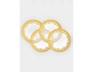 Тарелка обеденная, 26 см, 4 шт, стекло, золотистая, Versailles