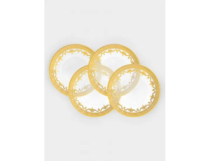 Тарелка обеденная 26 см 4 шт золотистая Same Versailles