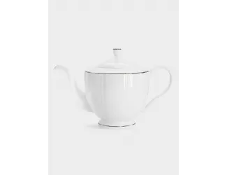 Сервиз чайный, 6 перс, 14 пр, фарфор F, белый, с серебристым кантом, Lotus silver