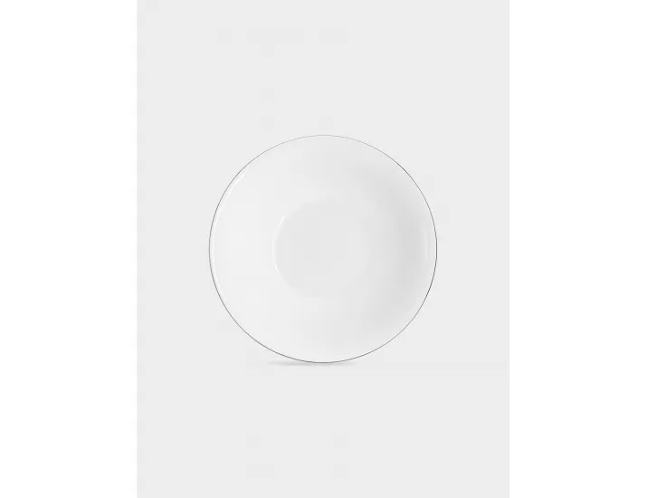 Сервиз обеденный 6 персон 21 предмет белый с серебристым кантом Anna Lafarg Lotus silver