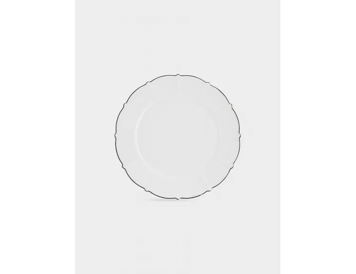 Сервиз обеденный 6 персон 21 предмет белый с серебристым кантом Anna Lafarg Lotus silver