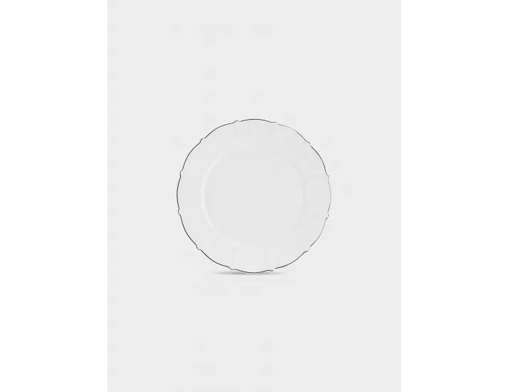 Сервиз обеденный 6 персон 21 предмет белый с серебристым кантом Anna Lafarg Lotus silver