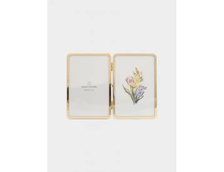 Фоторамка 22х16 см для двух фотографий золотистая Anna Lafarg Museum