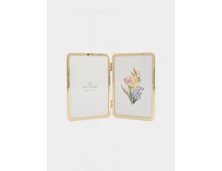 Фоторамка 22х16 см для двух фотографий золотистая Anna Lafarg Museum