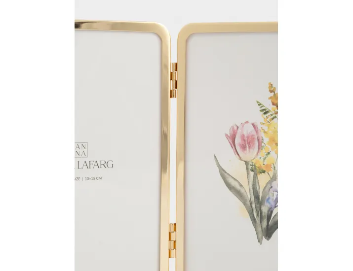 Фоторамка 22х16 см для двух фотографий золотистая Anna Lafarg Museum