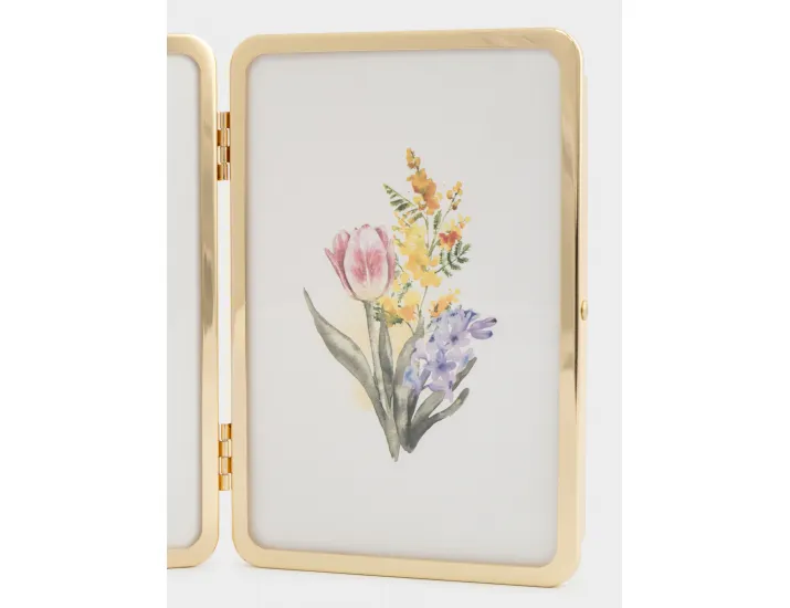 Фоторамка 22х16 см для двух фотографий золотистая Anna Lafarg Museum