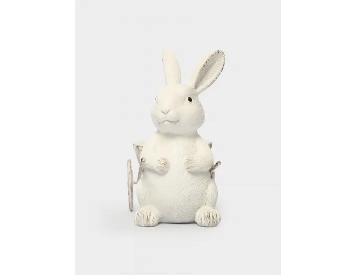 Подставка для яйца 12 см молочная Кролик с тележкой Anna Lafarg Easter