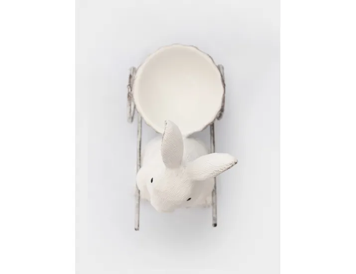 Подставка для яйца 12 см молочная Кролик с тележкой Anna Lafarg Easter