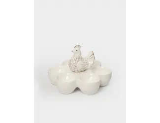 Блюдо пасхальное, 14х13 см, 6 отд, фарфор P/полирезин, молочное, Easter