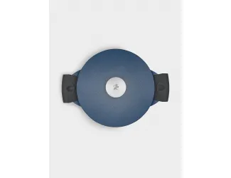 Кастрюля, 20 см, 2.4 л, с крышкой, с покрытием, алюминий, синяя, Agile