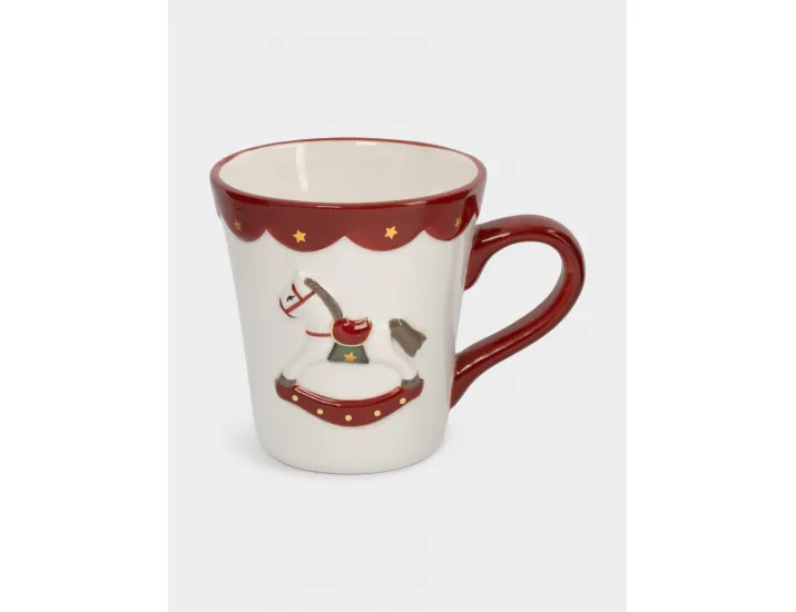 Кружка 510 мл бело-красная Лошадка-качалка Anna Lafarg New year
