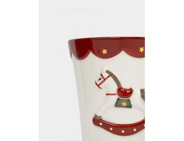 Кружка 510 мл бело-красная Лошадка-качалка Anna Lafarg New year