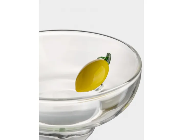 Бокал-креманка для шампанского 260 мл зеленая ножка Лимон Anna Lafarg Lemon