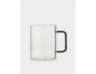 Кружка, 400 мл, стекло Б, с серой ручкой