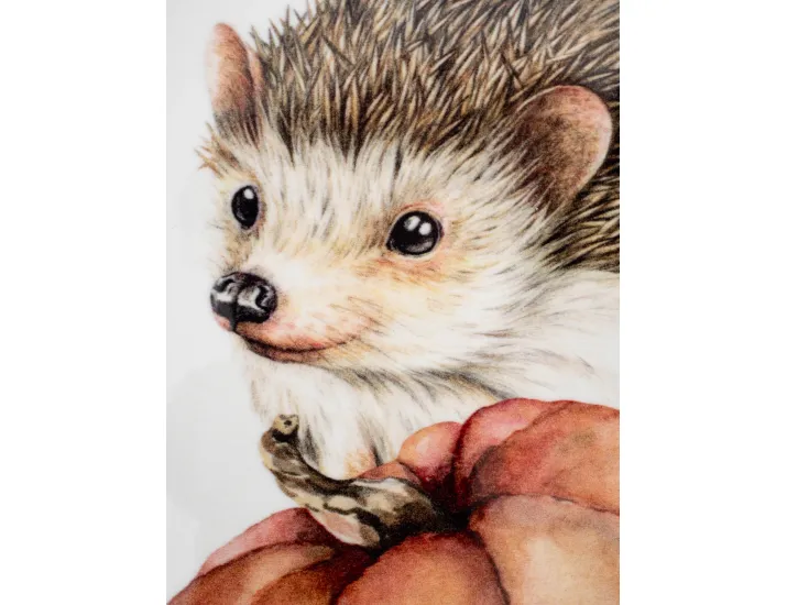 Подставка под кружку 11 см квадратная белая Еж Anna Lafarg Autumn forest