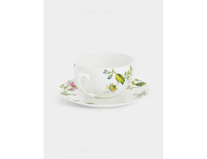Чашка с блюдцем 250 мл белая Цветы Anna Lafarg Provence