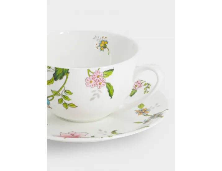 Чашка с блюдцем 250 мл белая Цветы Anna Lafarg Provence