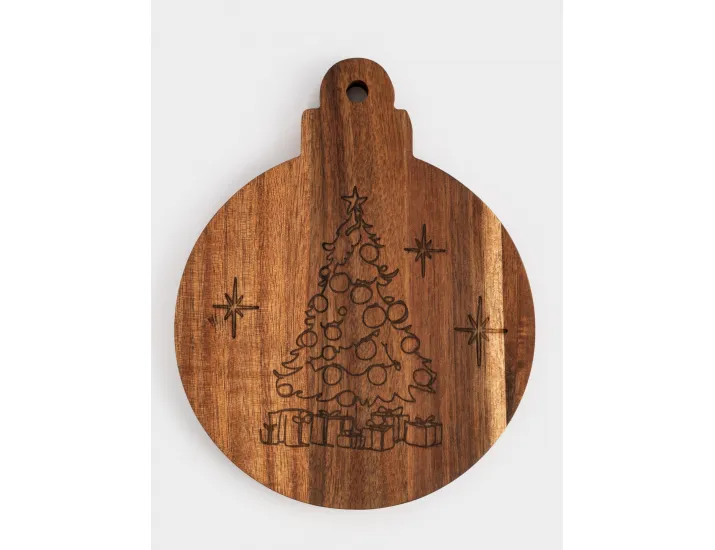 Набор для сыра 2 предмета доска-блюдо золотистый Anna Lafarg Новогодний шар