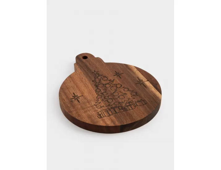 Набор для сыра 2 предмета доска-блюдо золотистый Anna Lafarg Новогодний шар