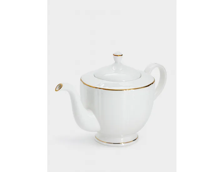 Чайник 1,1 л белый с золотистым кантом Anna Lafarg Лотос