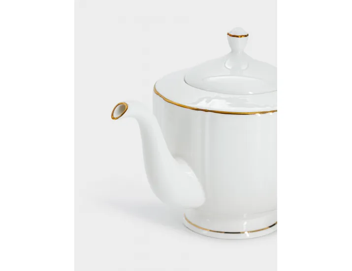 Чайник 1,1 л белый с золотистым кантом Anna Lafarg Лотос