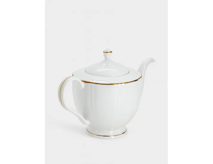 Чайник 1,1 л белый с золотистым кантом Anna Lafarg Лотос