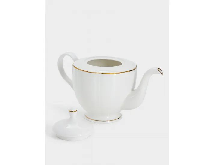 Чайник 1,1 л белый с золотистым кантом Anna Lafarg Лотос