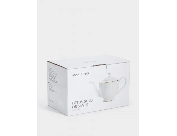 Чайник 1,1 л белый с золотистым кантом Anna Lafarg Лотос
