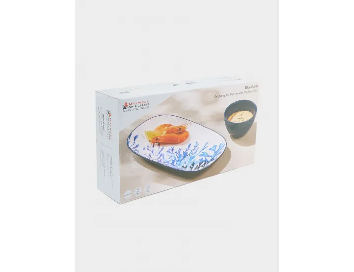 Набор 2 предмета блюдо/салатник белое/синий Синие кораллы Maxwell & Williams Blue Coral