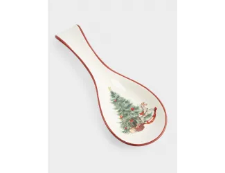 Подставка под ложку, 25х9 см, керамика D, красная, Лошадка у елки, Festival