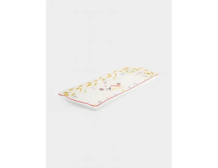 Блюдо 35x15 см молочное прямоугольное Куры Easy Life Country Life