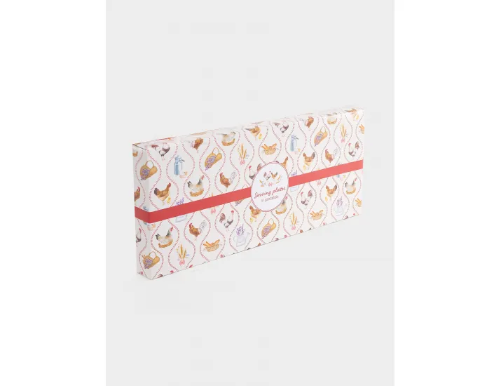 Блюдо 35x15 см молочное прямоугольное Куры Easy Life Country Life