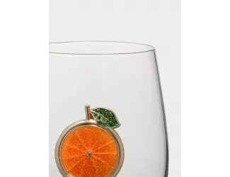 Стакан, 12 см, 500 мл, стекло/металл, Мандарин, Brooch