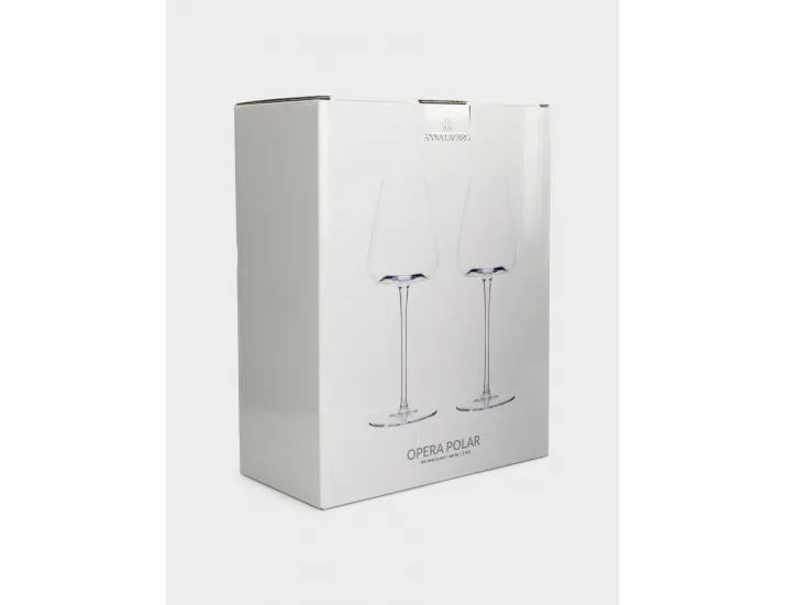 Бокал для красного вина 480 мл 2 шт перламутр Anna Lafarg Opera polar