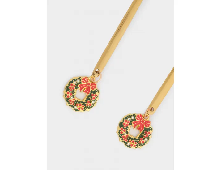 Ложка десертная 15 см 2 шт золотистая Венок Anna Lafarg New year