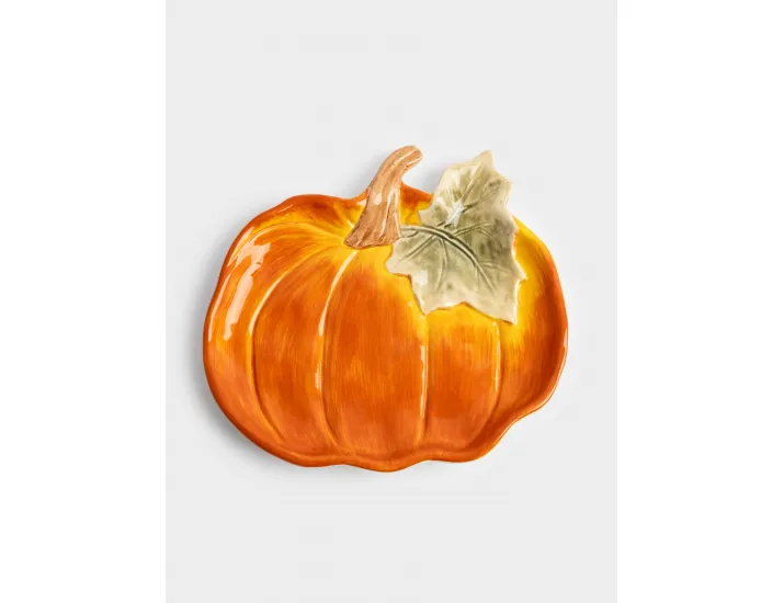 Блюдо 22 см оранжево-зеленое Тыква Anna Lafarg Bright pumpkin