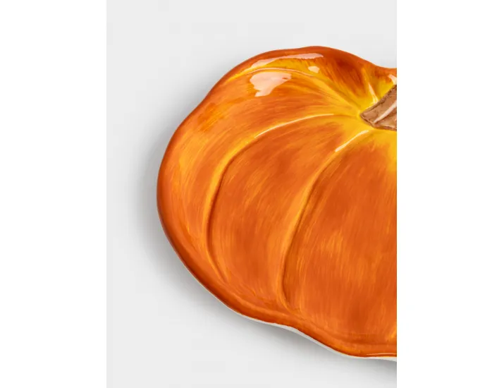 Блюдо 22 см оранжево-зеленое Тыква Anna Lafarg Bright pumpkin