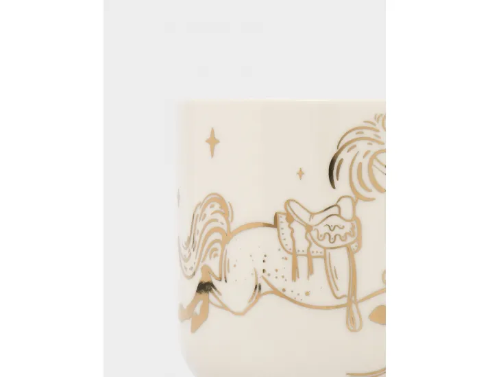 Кружка 400 мл с ситом для заваривания золотистая Лошадь/Звезда Anna Lafarg Horse