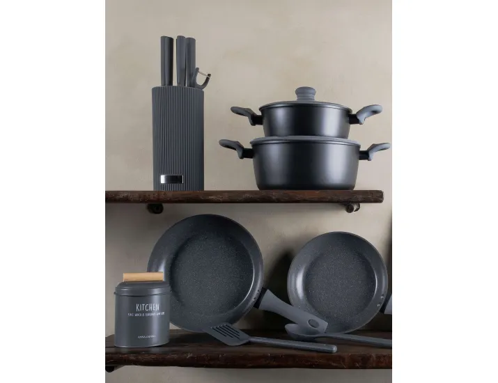 Банка для сыпучих продуктов 1 л графитовая Anna Lafarg Local