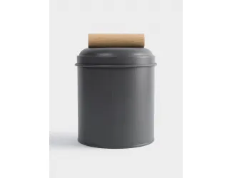 Банка для сыпучих продуктов, 1 л, металл/дерево, графитовая, Local
