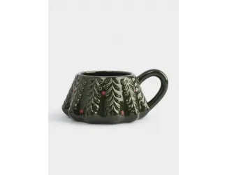 Кружка, 4 шт, фарфор P, зеленая, Елка, Fir